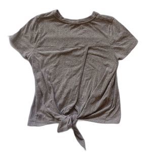 Madewell Tie Open Back Tee Crop Short Heather Gray - Small